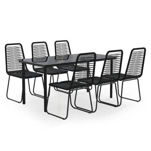 vidaXL vidaXL 5 Piece Garden Dining Set 160x80x74 cm Weather-Resistant Black Outdoor Furniture for Patio and Backyard - Garden Set