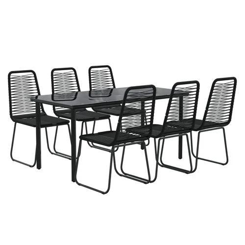 vidaXL vidaXL 5 Piece Garden Dining Set 160x80x74 cm Weather-Resistant Black Outdoor Furniture for Patio and Backyard - Garden Set