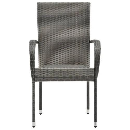 vidaXL 5 Piece Garden Dining Set with Solid Acacia Wood Table and Weather-Resistant Rattan Chairs for Outdoor Entertaining by vidaXL