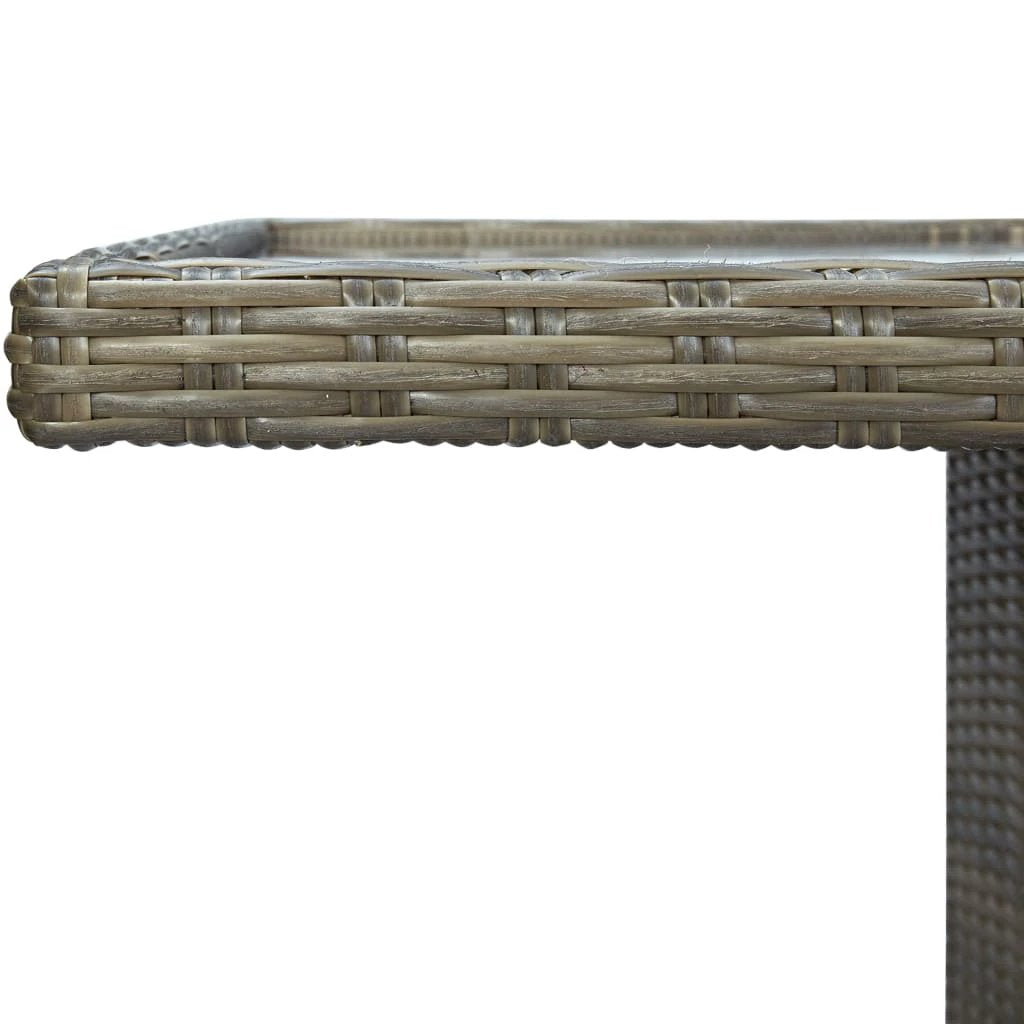 vidaXL vidaXL Garden Table Dark Grey Poly Rattan and Tempered Glass - Uncategorized Garden Table