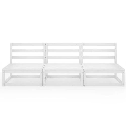vidaXL Garden 3-Seater Sofa with Modular Design in Solid Pinewood for Outdoor Relaxation and Socializing by vidaXL