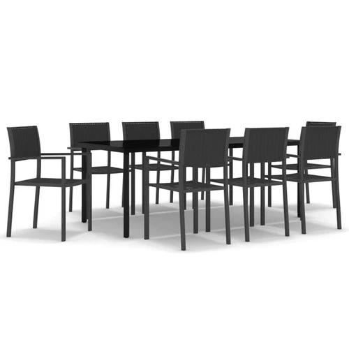 VidaXL 5 Piece Garden Dining Set 80x80x74 cm Powder-Coated Steel Frame with Rattan Look Chairs for Outdoor Patio and Balcony by vidaXL