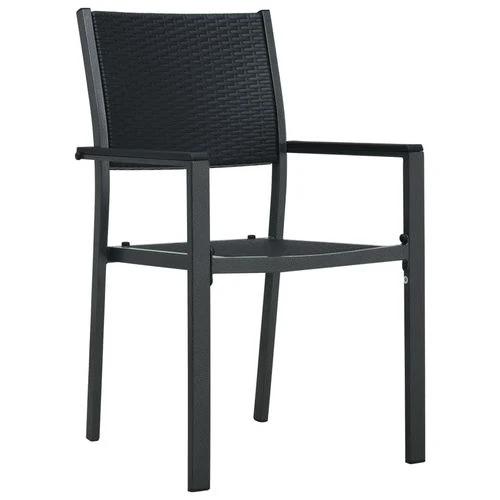 VidaXL 5 Piece Garden Dining Set 80x80x74 cm Powder-Coated Steel Frame with Rattan Look Chairs for Outdoor Patio and Balcony by vidaXL