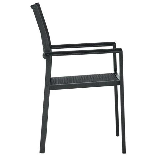 VidaXL 5 Piece Garden Dining Set 80x80x74 cm Powder-Coated Steel Frame with Rattan Look Chairs for Outdoor Patio and Balcony by vidaXL