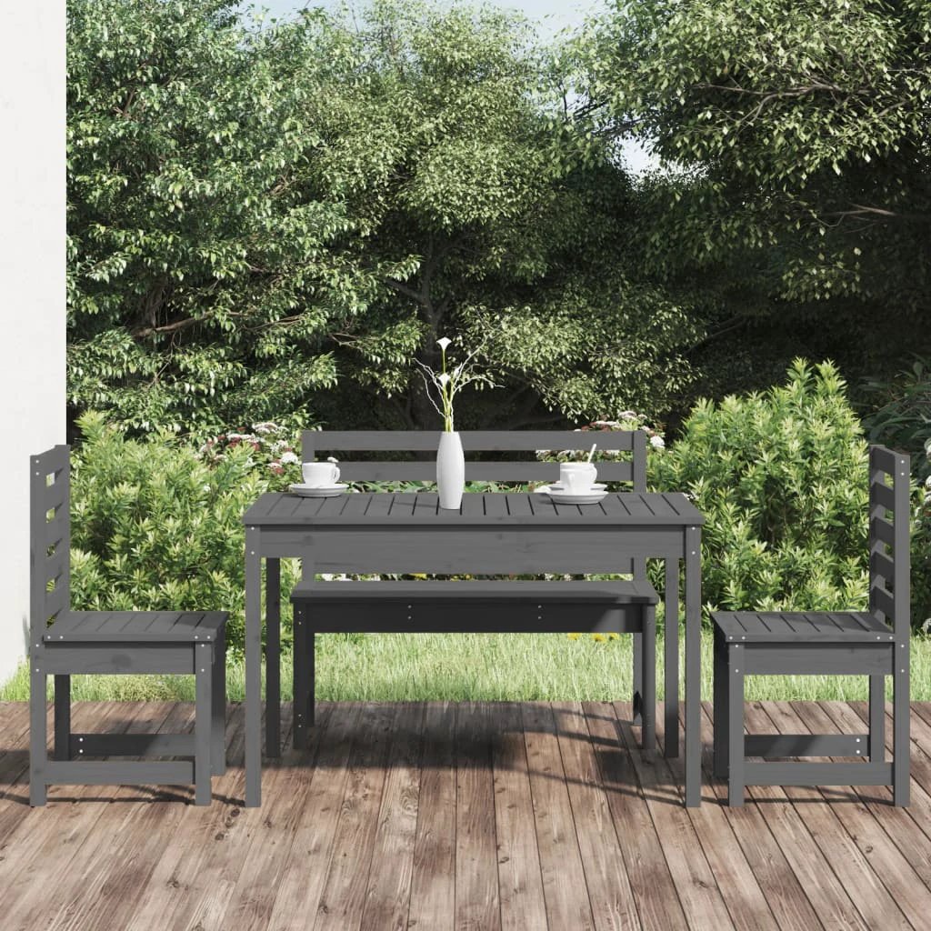 vidaXL VidaXL Garden Dining Set Solid Pine 4 Piece Outdoor - Garden Set