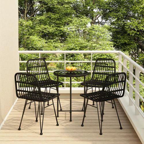VidaXL 5 Piece Garden Dining Set with Weather Resistant Poly Rattan for Stylish Outdoor Entertaining by vidaXL