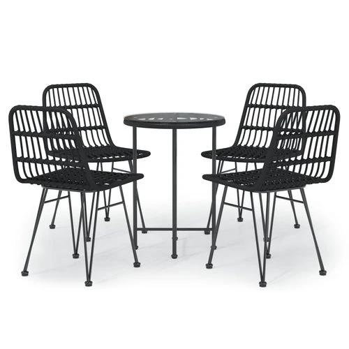 vidaXL VidaXL 5 Piece Garden Dining Set with Weather Resistant Poly Rattan for Stylish Outdoor Entertaining - Garden Set