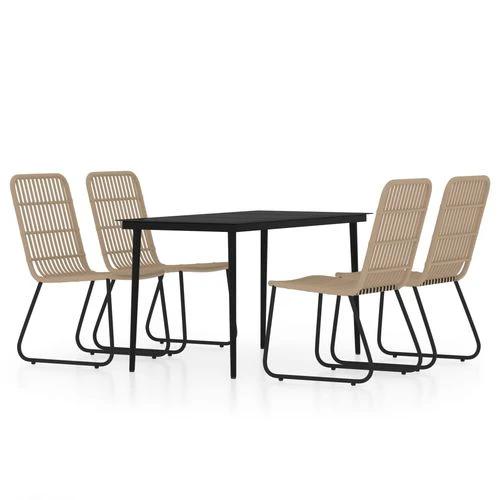 vidaXL 3 Piece Garden Dining Set with Sturdy Steel Frame and Easy Clean Glass Top for Outdoor Entertaining by vidaXL