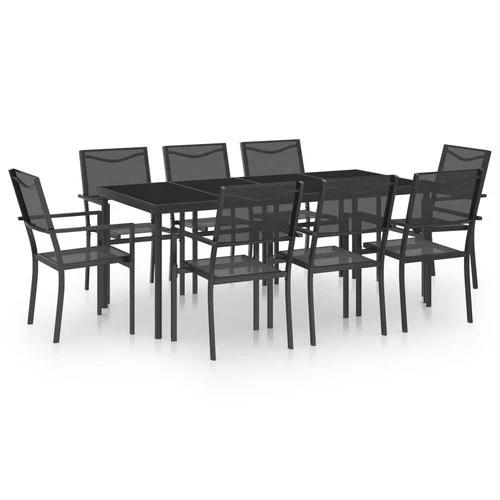 vidaXL 7 Piece Outdoor Dining Set 70 Inch Steel Frame with Powder-Coated Finish for Stylish Patio Gatherings by vidaXL