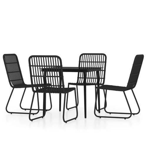 vidaXL vidaXL 3 Piece Garden Dining Set with Sturdy Steel Frame and Easy Clean Glass Top for Outdoor Entertaining - Garden Set
