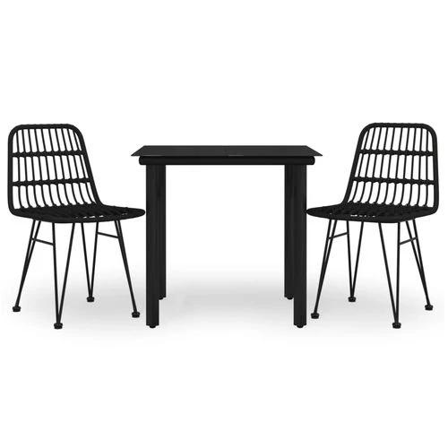 vidaXL vidaXL 3 Piece Garden Dining Set with Weather Resistant PE Rattan for Outdoor Dining Enthusiasts - Garden Set