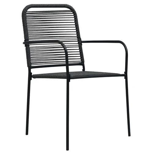 vidaXL 7 Piece Garden Dining Set Cotton Rope and Steel Black by vidaXL