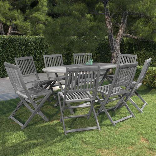 vidaXL 7 Piece Garden Dining Set Solid Acacia Wood Grey by vidaXL