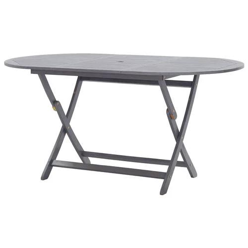 vidaXL vidaXL 7 Piece Garden Dining Set Solid Acacia Wood Grey - Garden Set