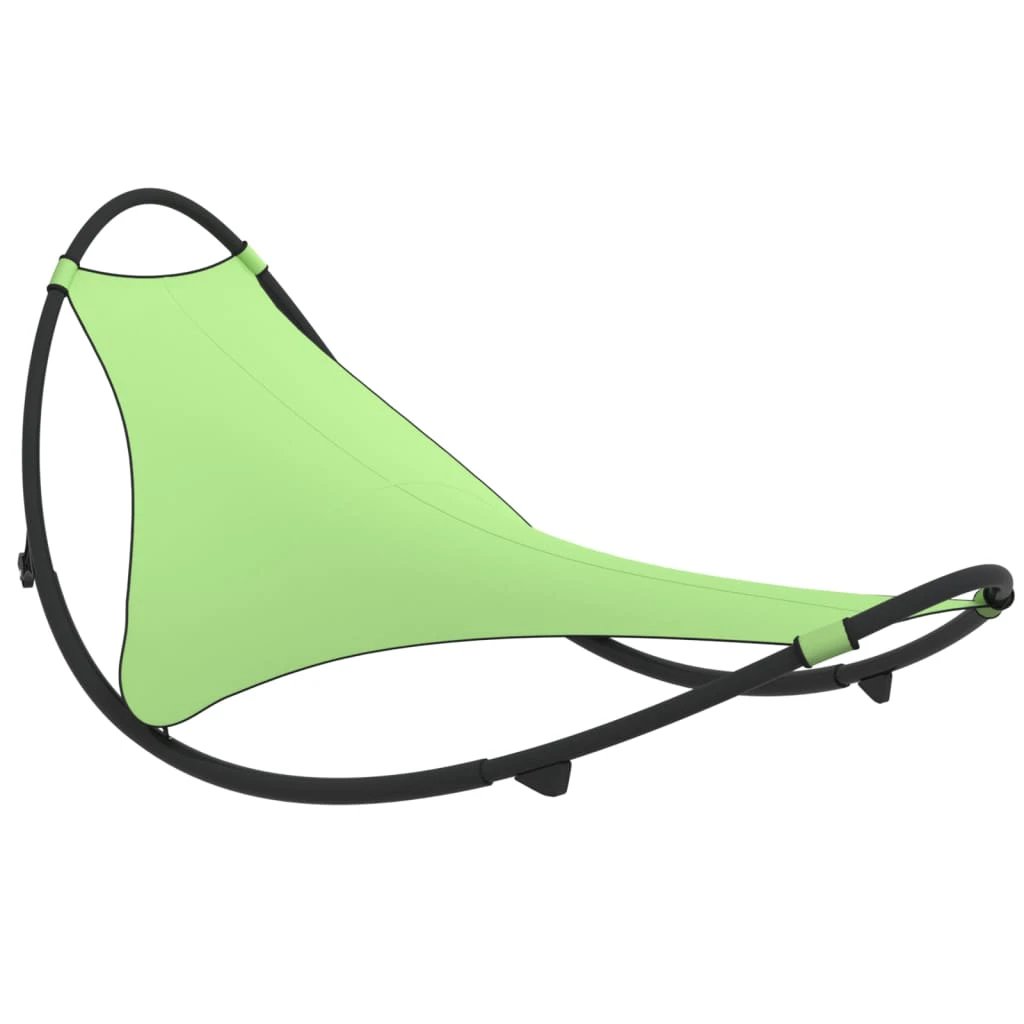 vidaXL vidaXL Rocking Sun Lounger with Wheels Steel & Textilene Fabric Black - Sun Lounger