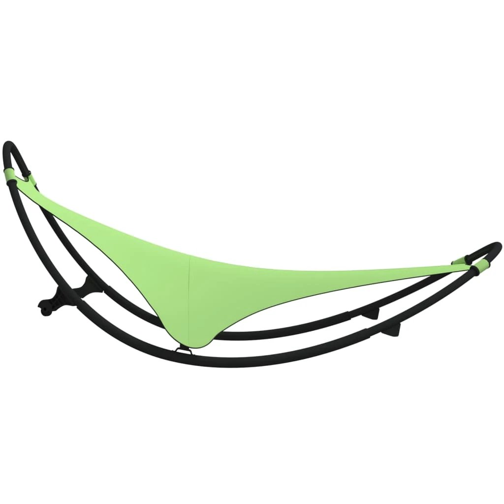 vidaXL vidaXL Rocking Sun Lounger with Wheels Steel & Textilene Fabric Black - Sun Lounger