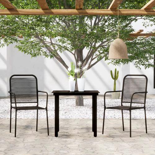 vidaXL 5 Piece Garden Dining Set Black Cotton Rope and Steel by vidaXL