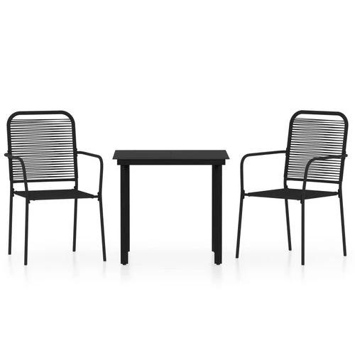vidaXL vidaXL 5 Piece Garden Dining Set Black Cotton Rope and Steel - Garden Set