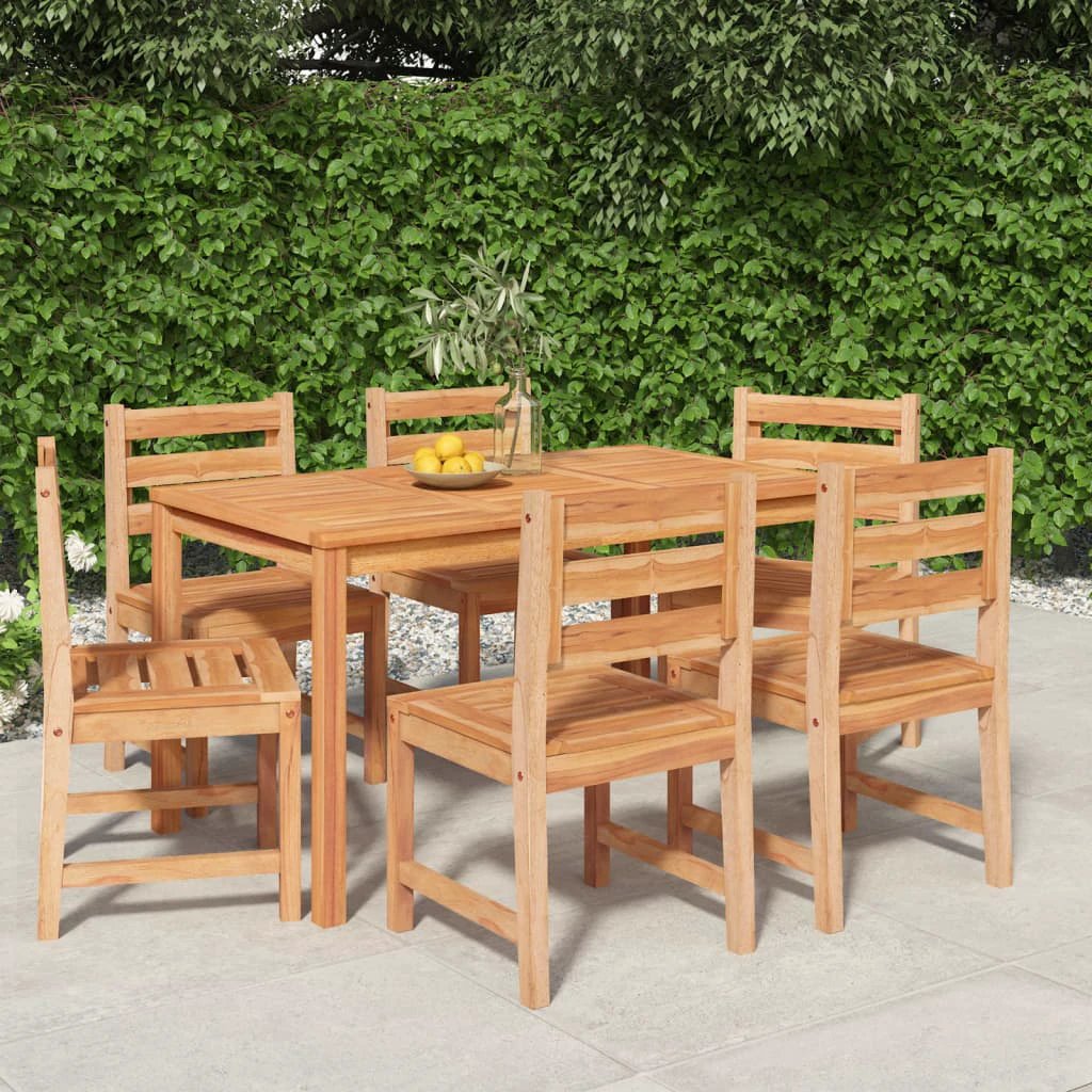 vidaXL VidaXL Garden Dining Set Three-Piece Compact Teak Solid Wood Kiln-Dried Finish For Outdoor Patio - Garden Set