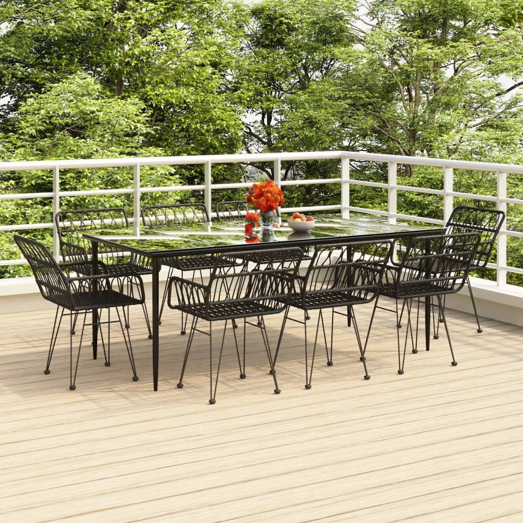 VidaXL Garden Dining Set Poly Rattan 3 Piece Weatherproof by vidaXL