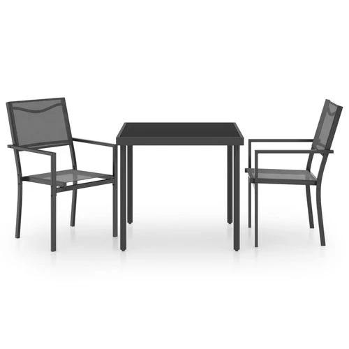 vidaXL vidaXL 3 Piece Outdoor Dining Set with Durable Steel Frame and Stylish Design for Garden Enthusiasts - Garden Set