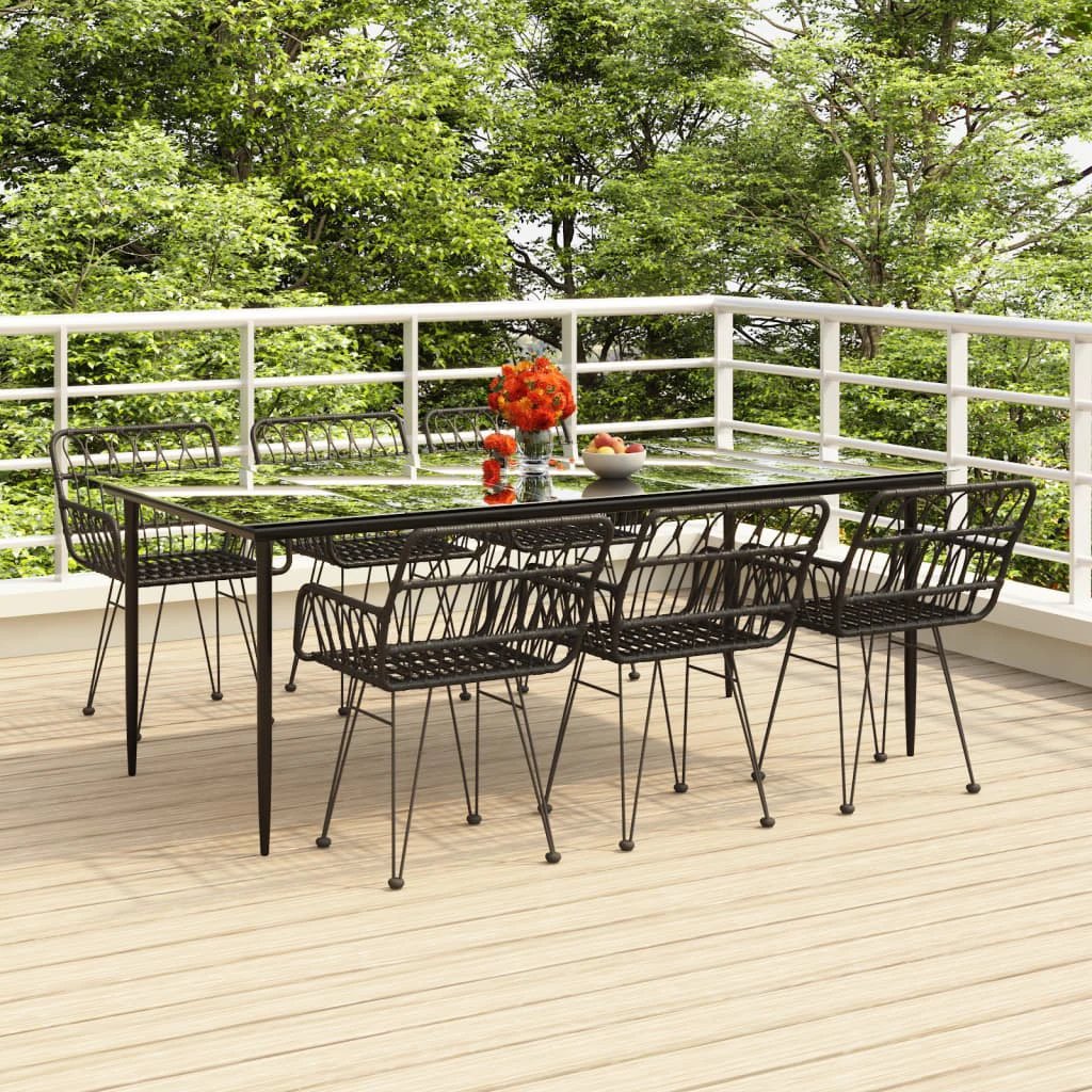 VidaXL Garden Dining Set Poly Rattan 3 Piece Weatherproof by vidaXL