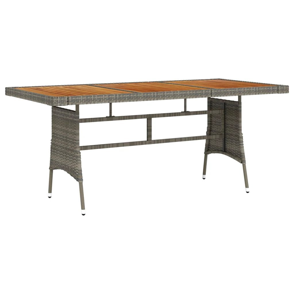 vidaXL vidaXL Garden Table Black 70x70x72 cm Poly Rattan & Solid Acacia Wood - Garden Table