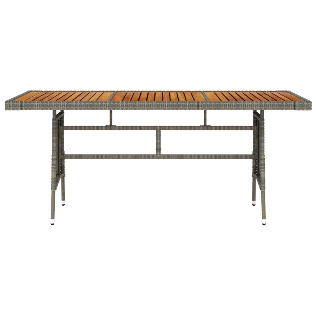 vidaXL vidaXL Garden Table Black 70x70x72 cm Poly Rattan & Solid Acacia Wood - Garden Table