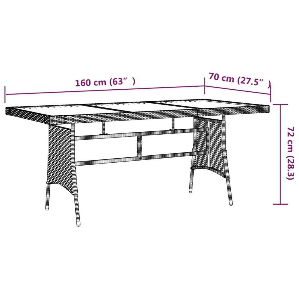 vidaXL vidaXL Garden Table Black 70x70x72 cm Poly Rattan & Solid Acacia Wood - Garden Table