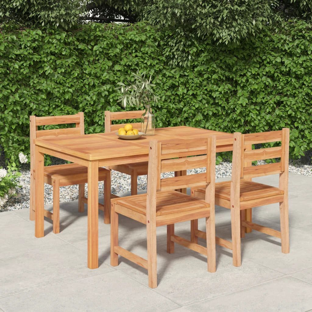 vidaXL VidaXL Garden Dining Set Three-Piece Compact Teak Solid Wood Kiln-Dried Finish For Outdoor Patio - Garden Set
