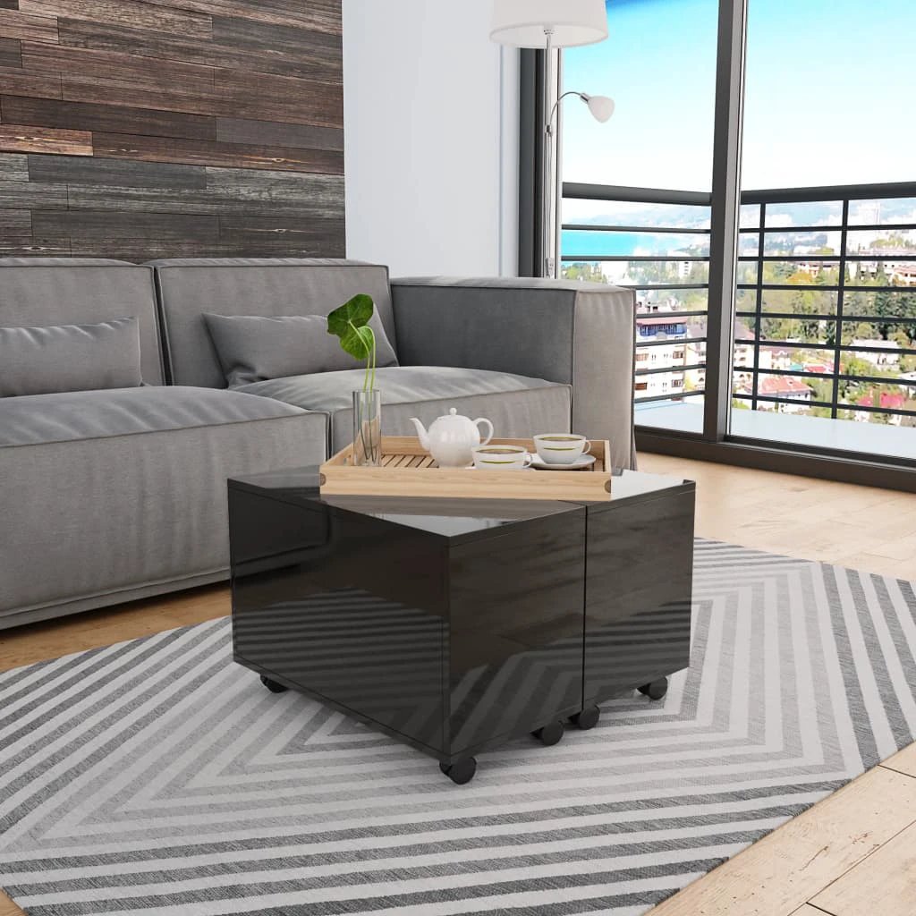 vidaXL Coffee Table 60x60x35 cm High Gloss Engineered Wood Surface for Living Room by vidaXL