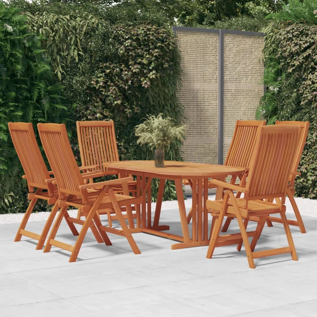 VidaXL Garden Dining Set 5 Piece Round Table And Chairs Solid Eucalyptus Outdoor Patio by vidaXL