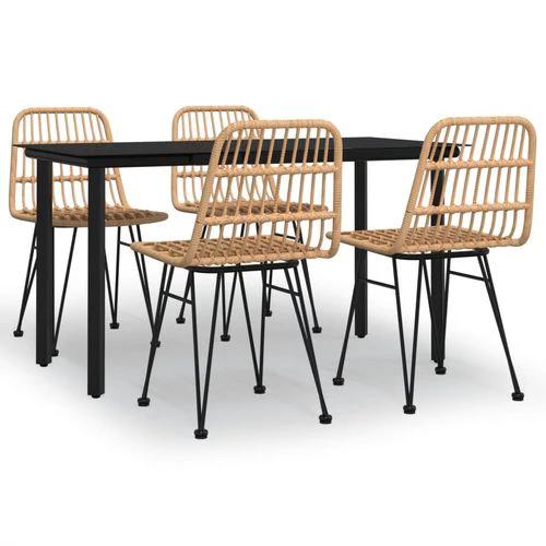 vidaXL 3 Piece Garden Dining Set with Weather Resistant PE Rattan for Outdoor Dining Enthusiasts by vidaXL