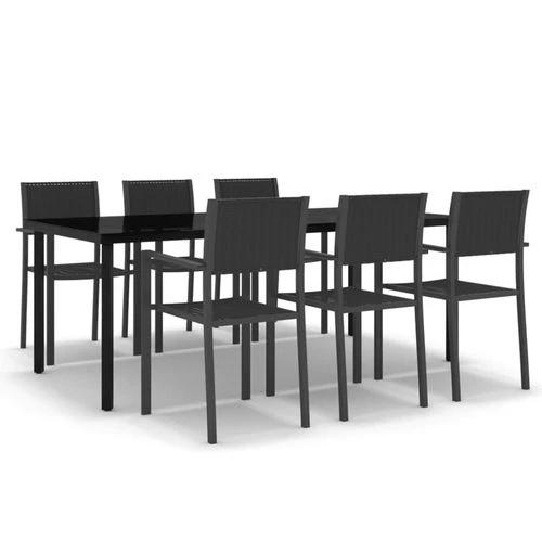 VidaXL 5 Piece Garden Dining Set 80x80x74 cm Powder-Coated Steel Frame with Rattan Look Chairs for Outdoor Patio and Balcony by vidaXL
