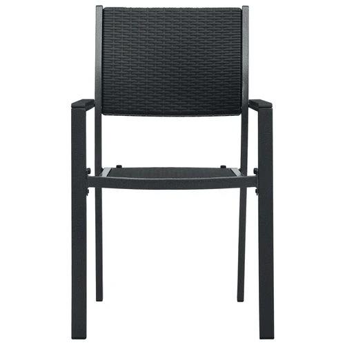 VidaXL 5 Piece Garden Dining Set 80x80x74 cm Powder-Coated Steel Frame with Rattan Look Chairs for Outdoor Patio and Balcony by vidaXL
