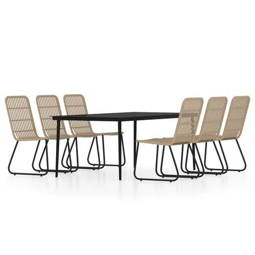 vidaXL vidaXL 3 Piece Garden Dining Set with Sturdy Steel Frame and Easy Clean Glass Top for Outdoor Entertaining - Garden Set