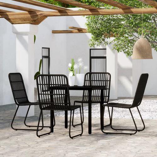 vidaXL vidaXL 3 Piece Garden Dining Set Oak with Sturdy Steel Frame and Easy Clean Glass Top for Outdoor Entertaining - Garden Set
