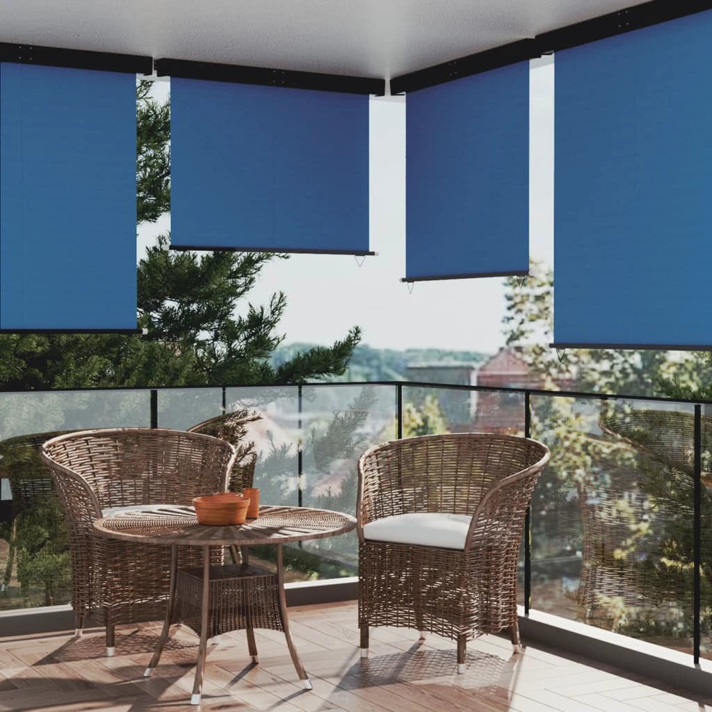vidaXL VidaXL Balcony Side Awning 65x250 cm Black UV Resistant Polyester Aluminium Roller Privacy for Balcony - Cover