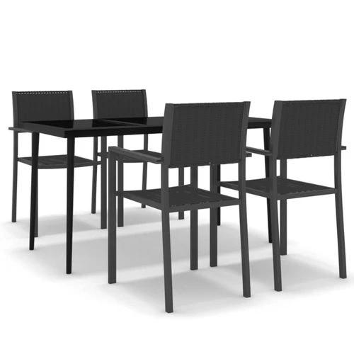 vidaXL vidaXL 5 Piece Garden Dining Set with Sturdy Steel Frame and Smooth Glass Top for Stylish Outdoor Gatherings - Garden Set