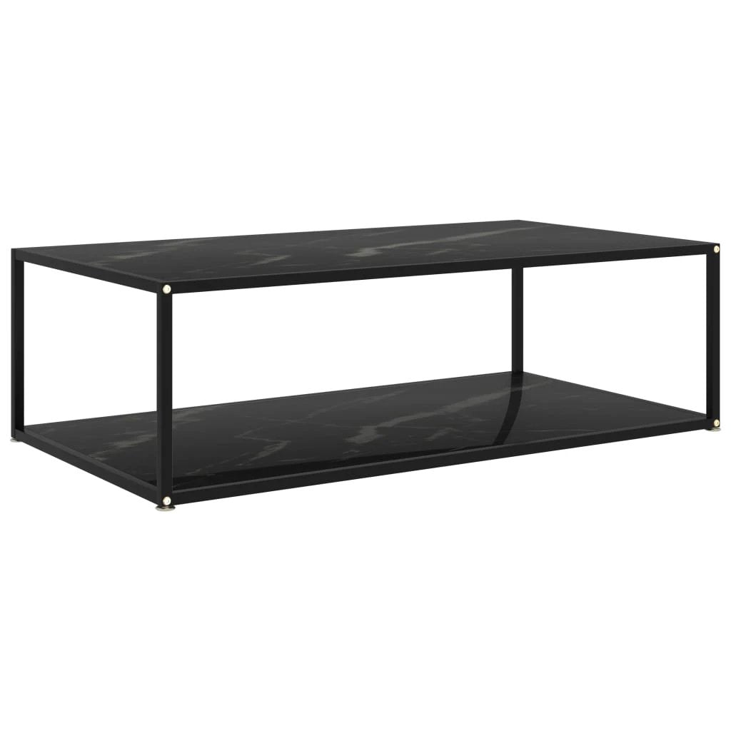 VidaXL Coffee Table 60x60x35 cm Tempered Glass Two Layer Design With Powder Coated Steel Frame For Living Room by vidaXL