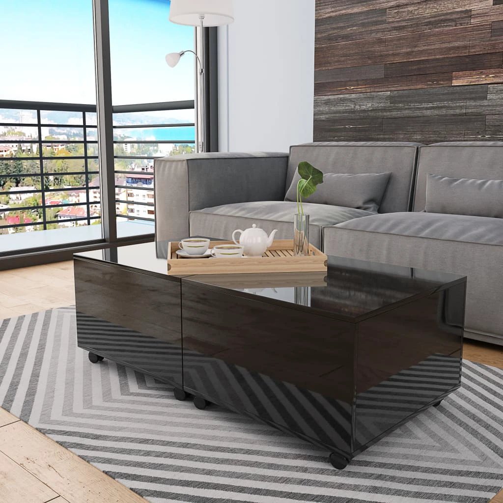 vidaXL Coffee Table 60x60x35 cm High Gloss Engineered Wood Surface for Living Room by vidaXL