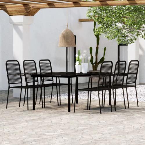 vidaXL 5 Piece Garden Dining Set Black Cotton Rope and Steel by vidaXL