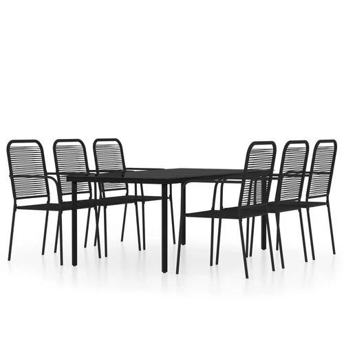 vidaXL vidaXL 5 Piece Garden Dining Set Black Cotton Rope and Steel - Garden Set