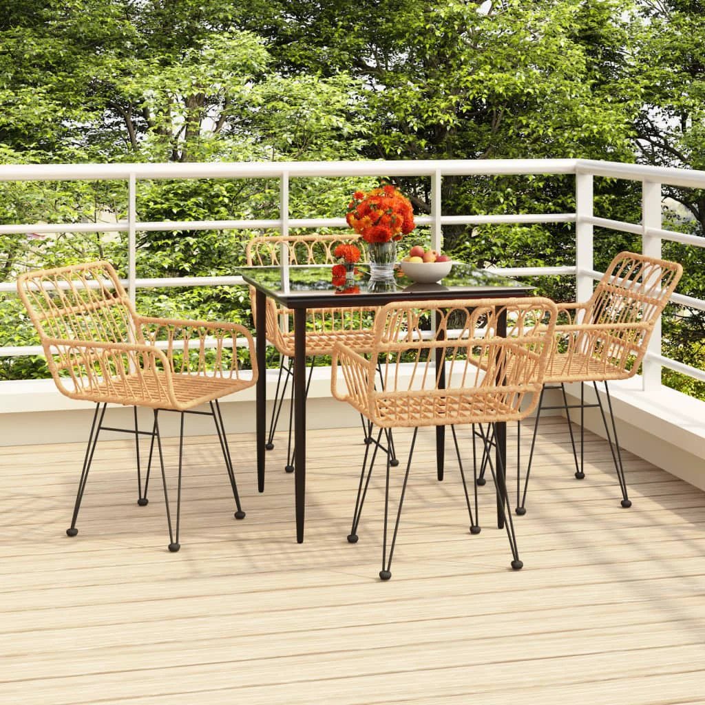VidaXL Garden Dining Set Poly Rattan 3 Piece Weatherproof by vidaXL