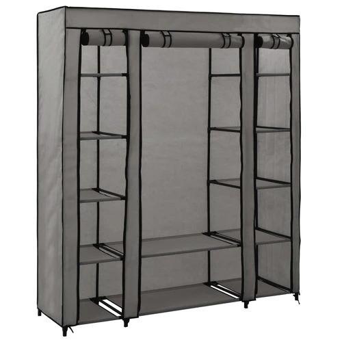 vidaXL Portable Wardrobe 150x45x176 cm with Compartments and Rods Cream Fabric for Space-Saving Clothing Storage by vidaXL