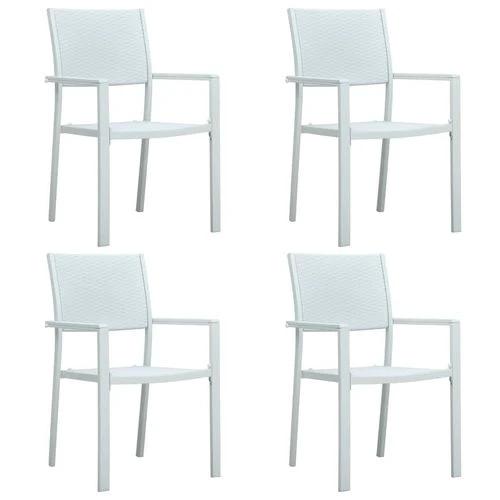 vidaXL VidaXL 5 Piece Garden Dining Set 80x80x74 cm Powder-Coated Steel Frame with Rattan Look Chairs for Outdoor Patio and Balcony - Garden Set