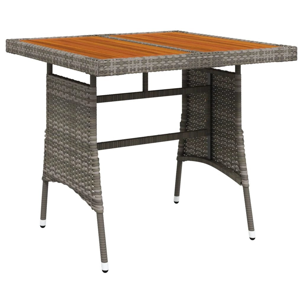 vidaXL vidaXL Garden Table Black 70x70x72 cm Poly Rattan & Solid Acacia Wood - Garden Table