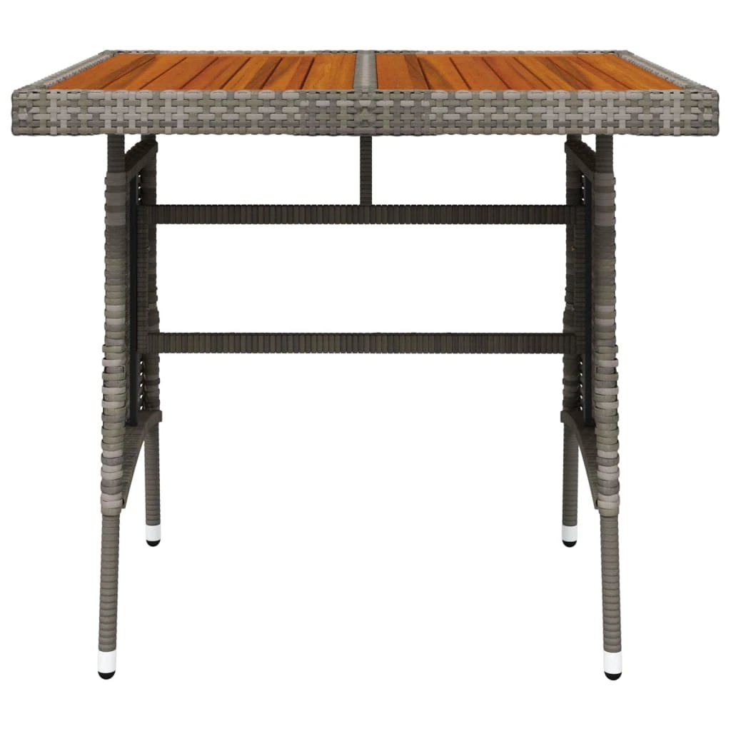 vidaXL vidaXL Garden Table Black 70x70x72 cm Poly Rattan & Solid Acacia Wood - Garden Table