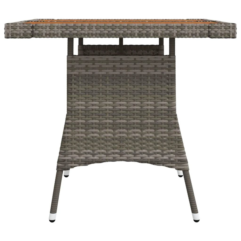 vidaXL vidaXL Garden Table Black 70x70x72 cm Poly Rattan & Solid Acacia Wood - Garden Table