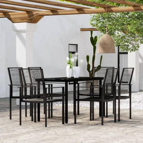vidaXL vidaXL 3 Piece Garden Dining Set 80x80x74 cm with Powder-Coated Steel Frame and Water-Resistant PVC Rattan Chairs for Outdoor Use - Garden Set